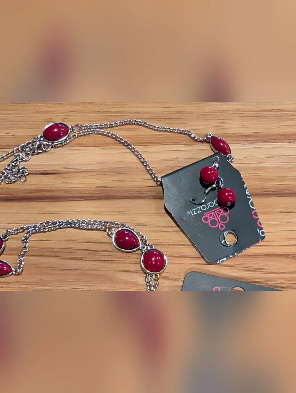 Paparazzi Red Cabochon Necklace Set